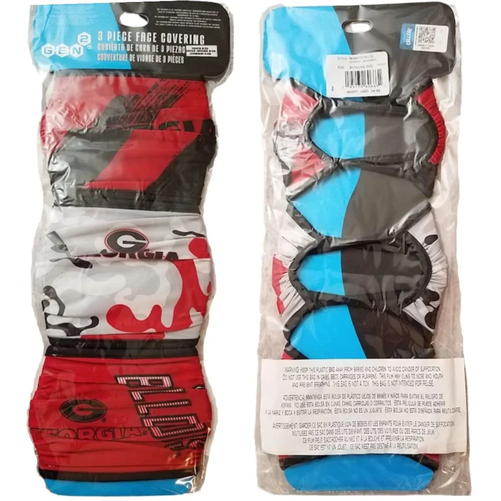 Georgia Bulldog 3 Piece Face Masks Boys One Size